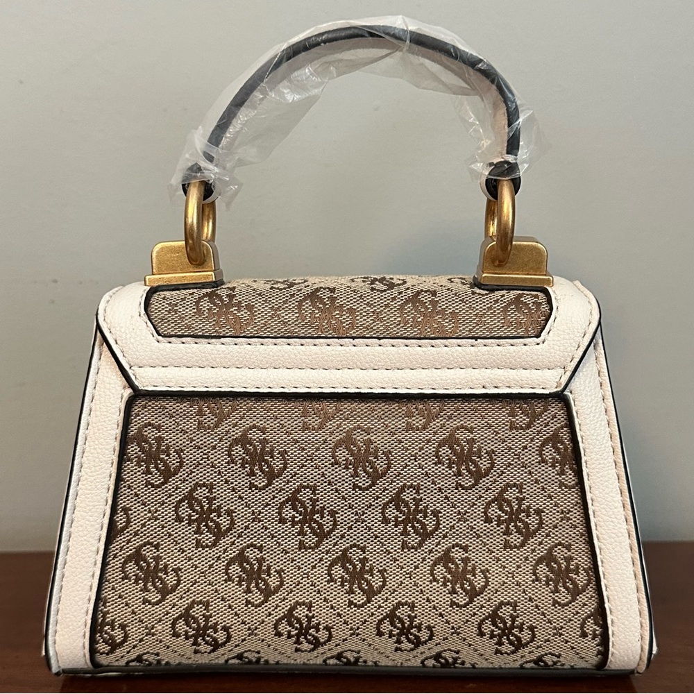 Guess Stephi Jacquard Logo Micro Mini Bag in brown - Picture 3 of 11